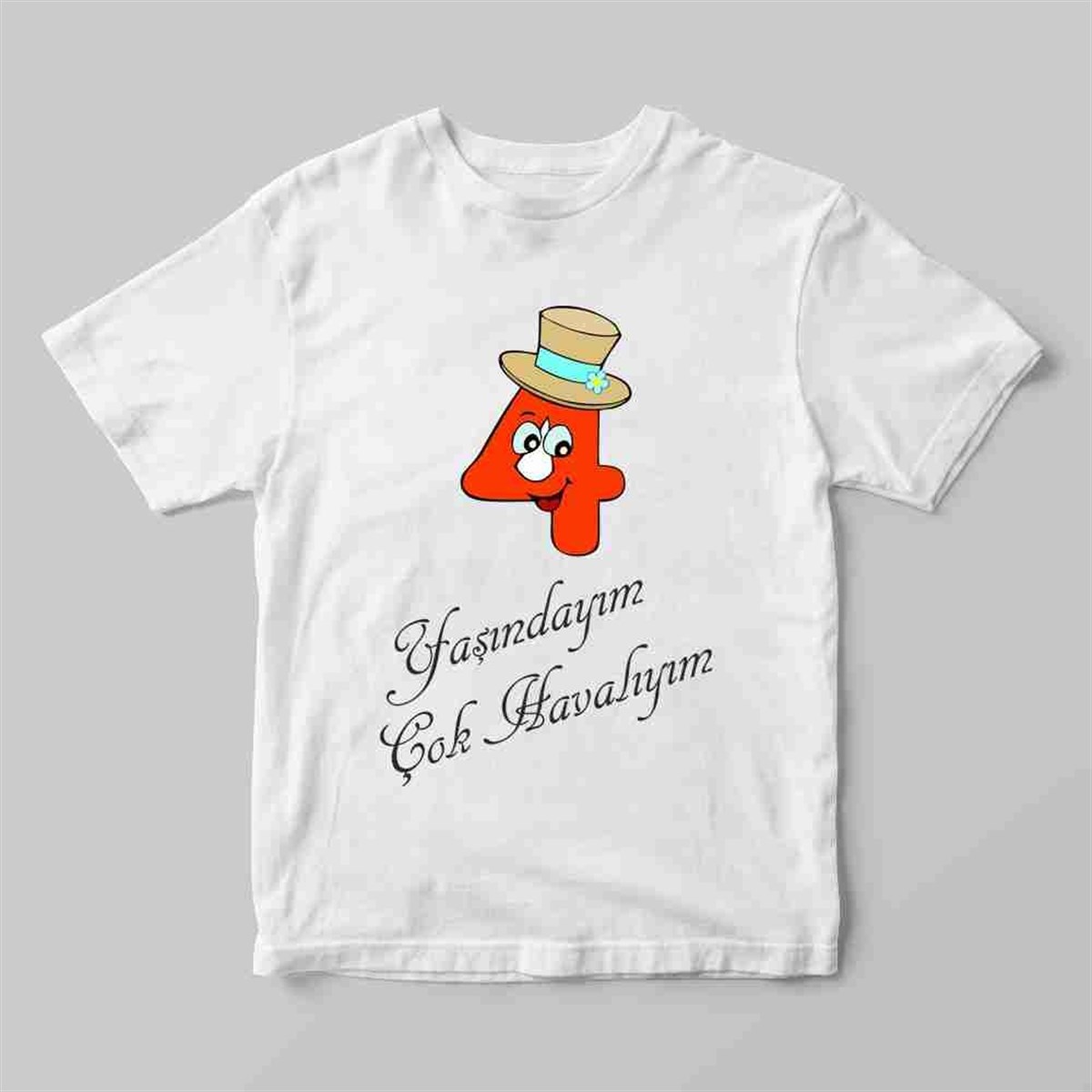 4 Yaş Özel Tişört Üzerine Baskı 
