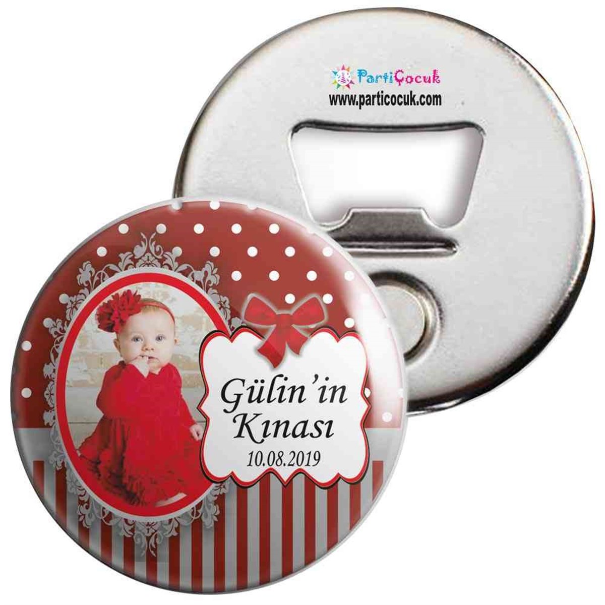 6 Ay Kınası bordo grili Parti Açacaklı Magnet 