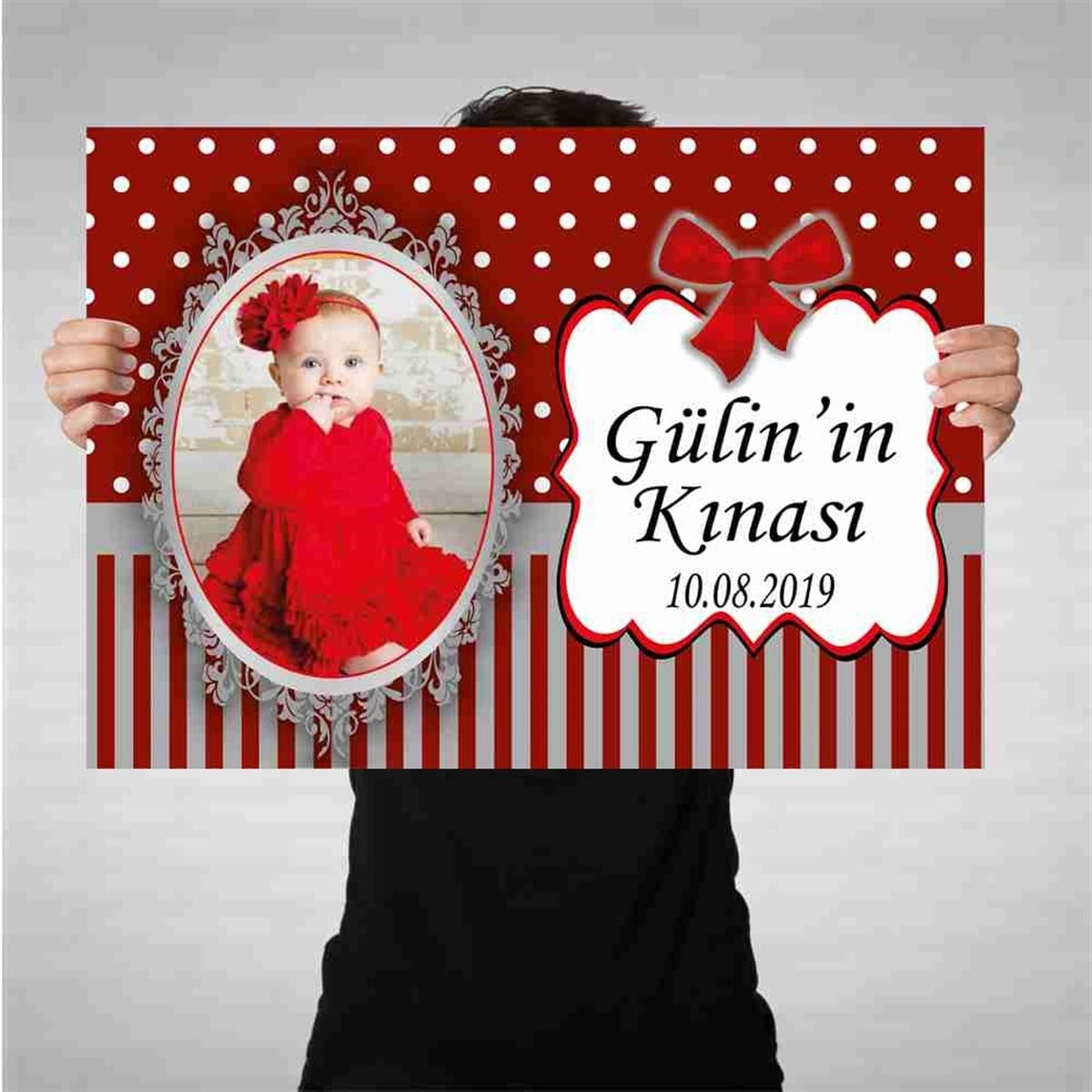 6 Ay Kınası bordo grili Parti Afiş 