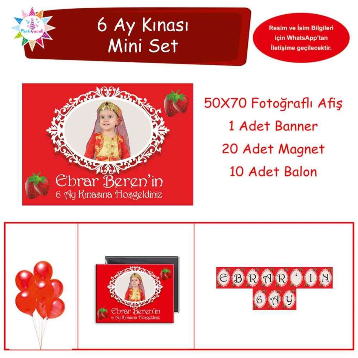 6 Ay Kınası Çilekli Parti Mini Set 