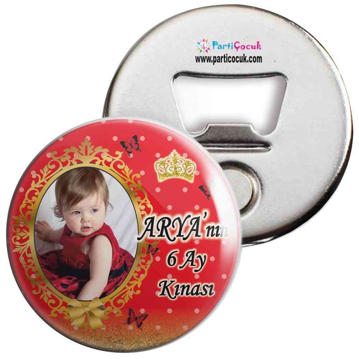 6 Ay Kınası Gold Taç Parti Açacaklı Magnet 