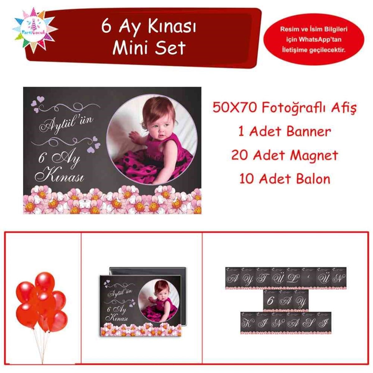 6 Ay Kınası Karatahta Kişiye Özel Mini Set 