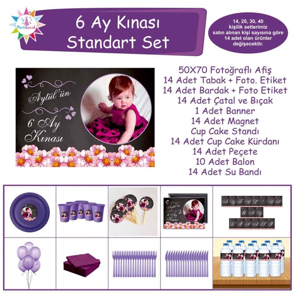 6 Ay Kınası Karatahta Standart Set  