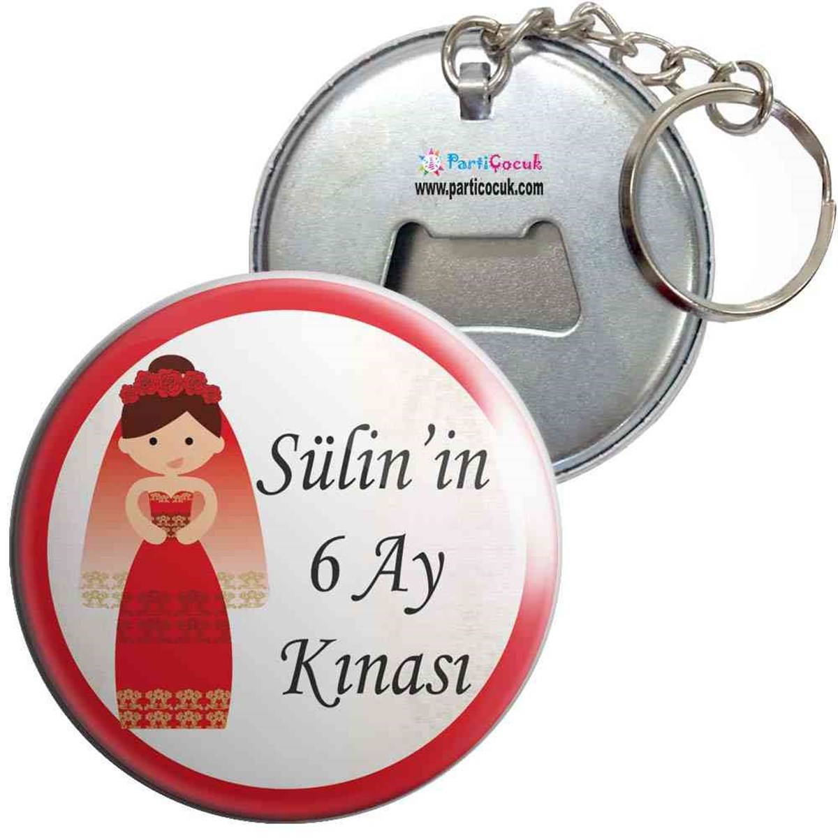 6 Ay Kınası Kına Karikatürlü Parti Kırmızı Anahtarlıklı Açacak 
