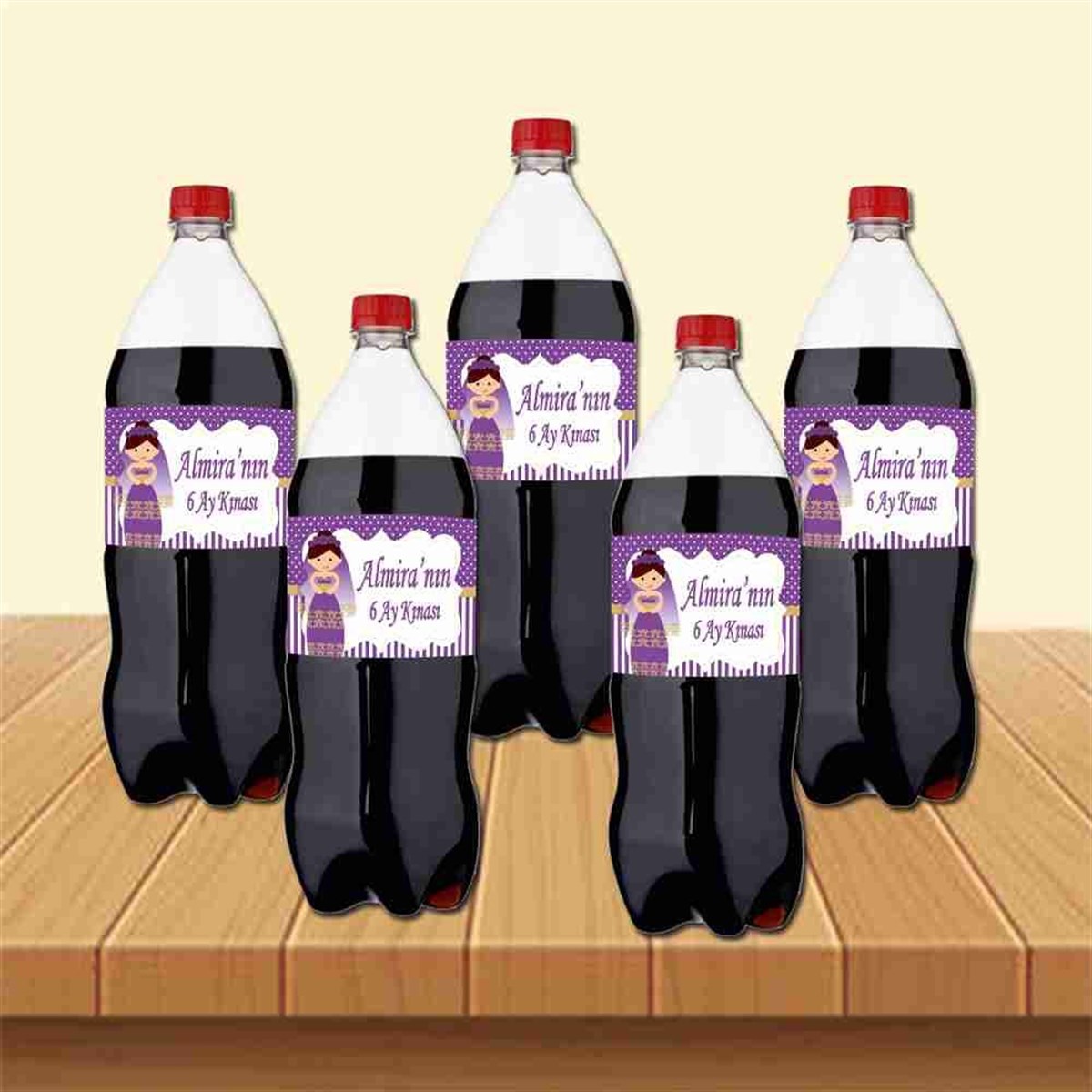 6 Ay Kınası Kına Karikatürlü Parti Mor Cola Bandı Sargısı 