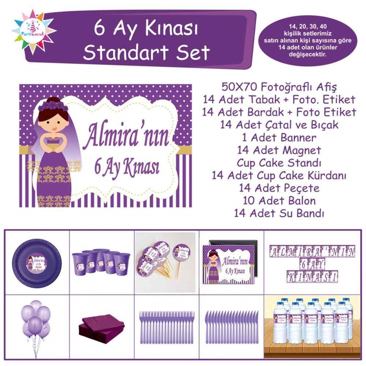 6 Ay Kınası Kına Karikatürlü Standart Set 
