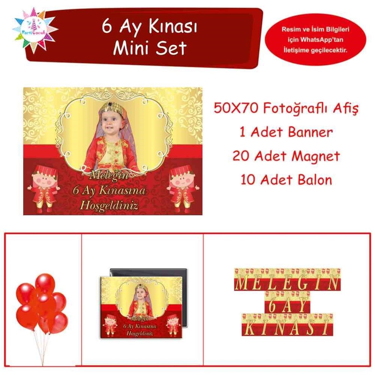 6 Ay Kınası Kırmızı Gold Konsept Mini Set 
