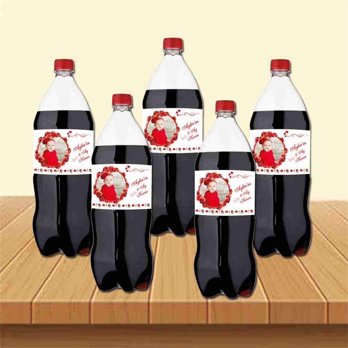 6 Ay Kınası kırmızı güllü Parti Cola Bandı Sargısı 