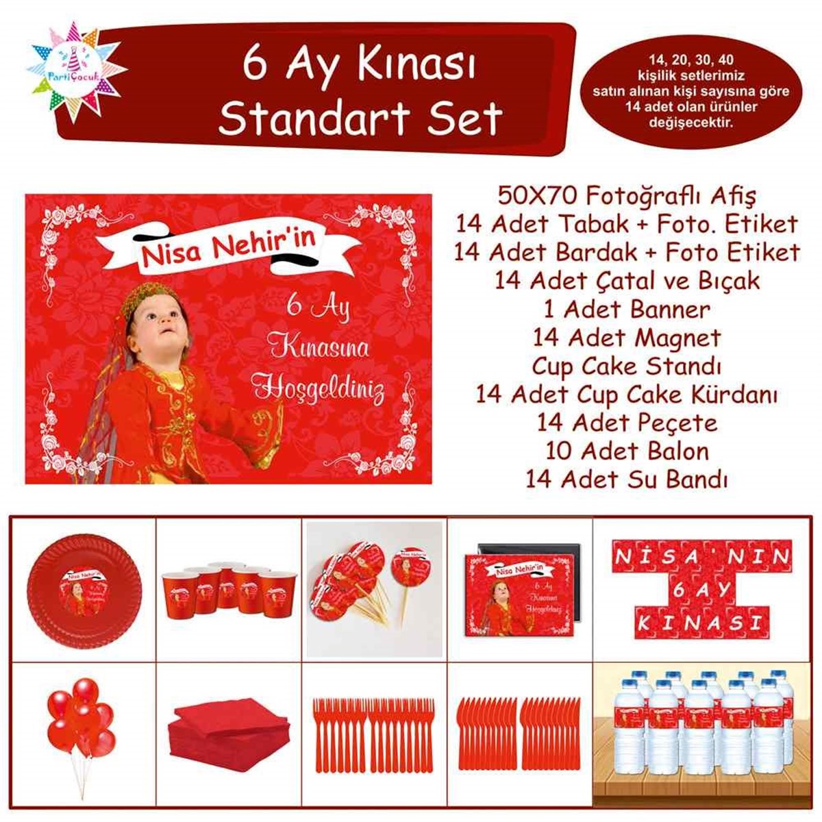 6 Ay Kınası Kırmızı Kuşaklı Standart Set 