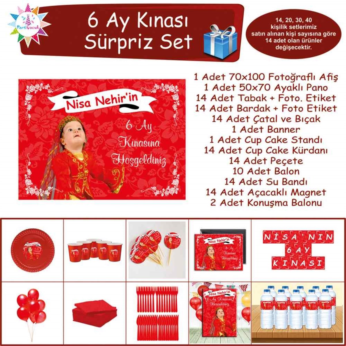 6 Ay Kınası Kırmızı Kuşaklı Sürpriz Set 