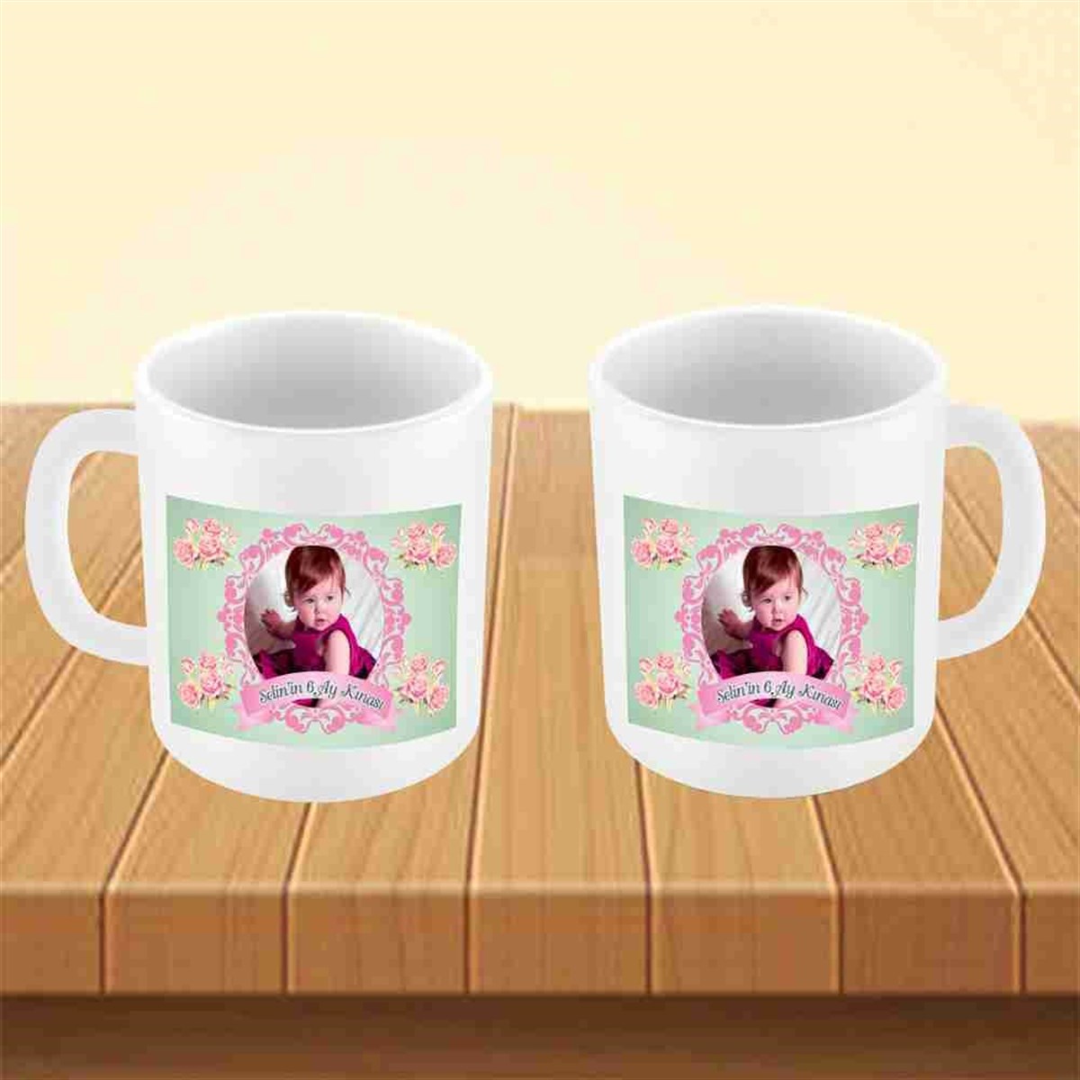 6 Ay Kınası Mint Yeşili Vintage Parti Kupa Mug Bardak 