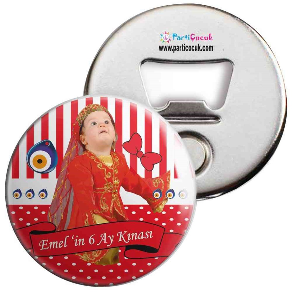 6 Ay Kınası Nazar Boncuğu Temalı Açacaklı Magnet 
