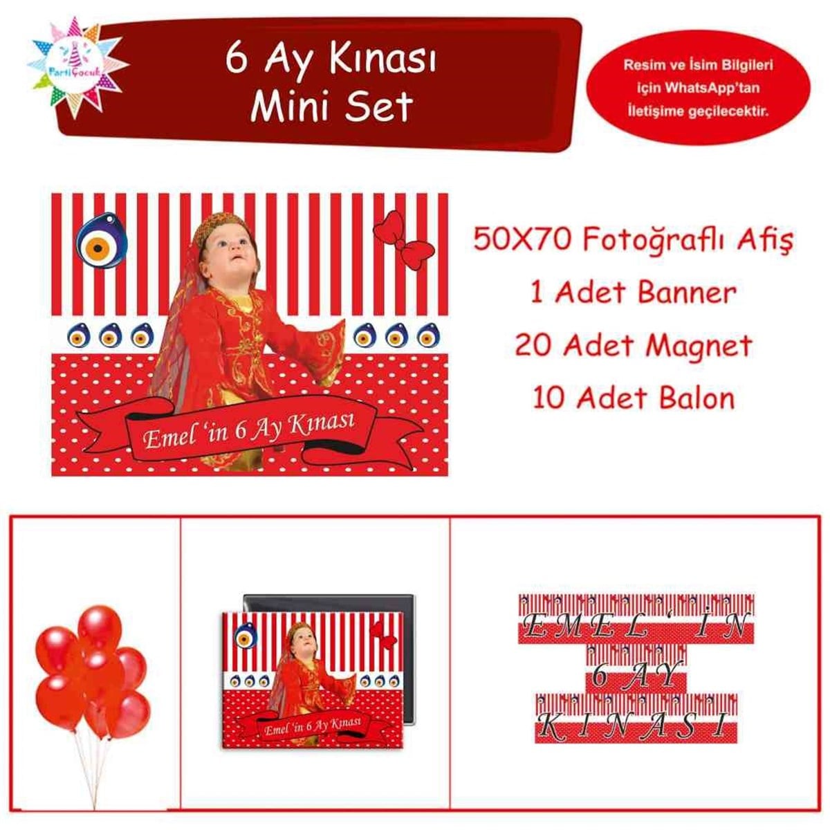 6 Ay Kınası Nazar Boncuğu Temalı Mini Set 