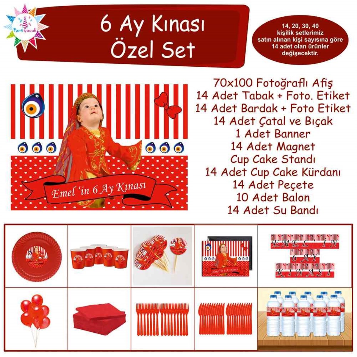 6 Ay Kınası Nazar Boncuğu Temalı Özel Set 