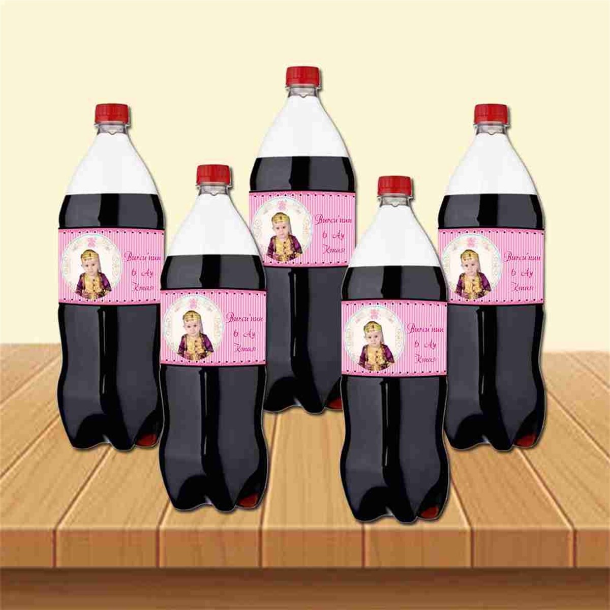 6 Ay Kınası Pembe Çizgili Parti Cola Bandı Sargısı 