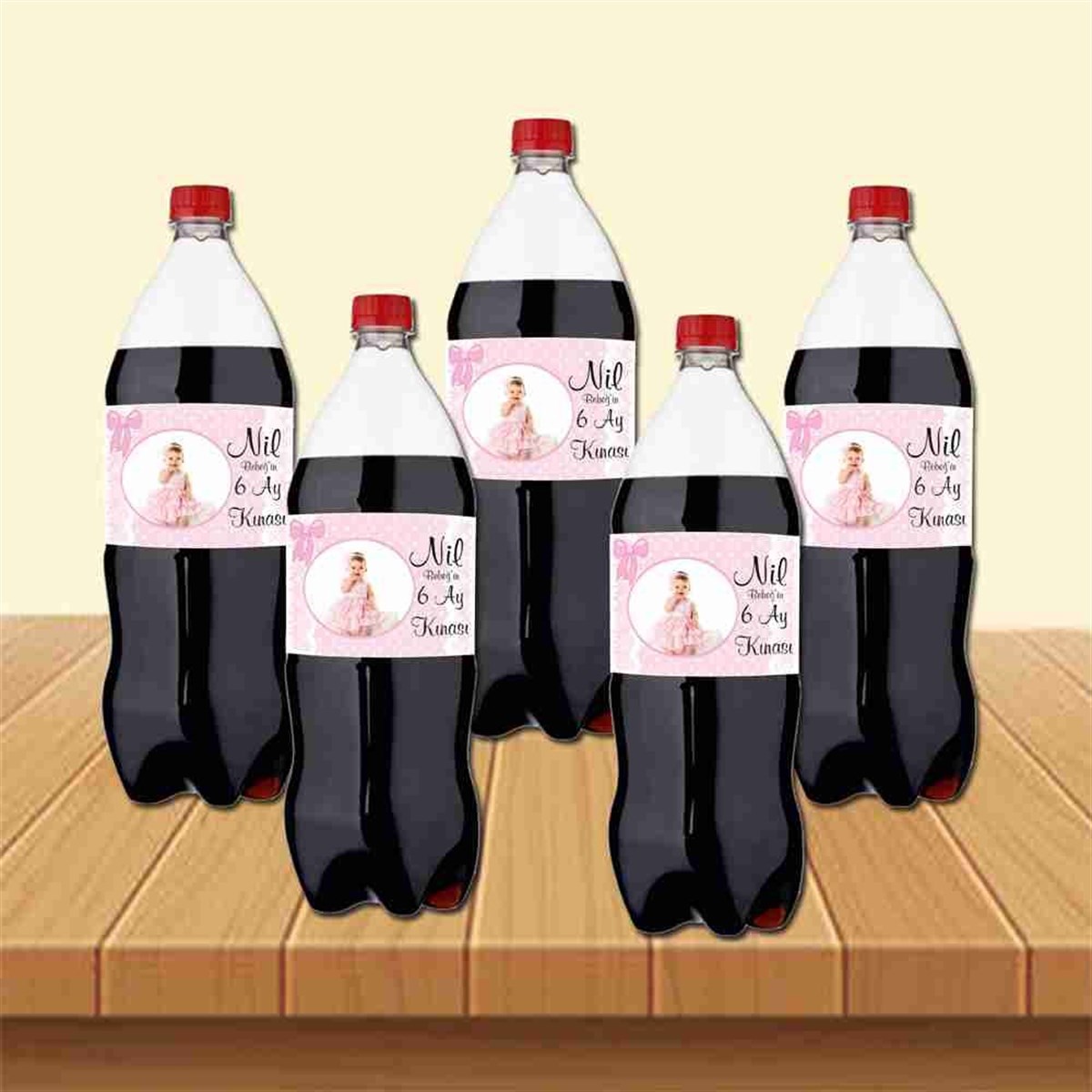 6 Ay Kınası pembe dantelli Parti Cola Bandı Sargısı 