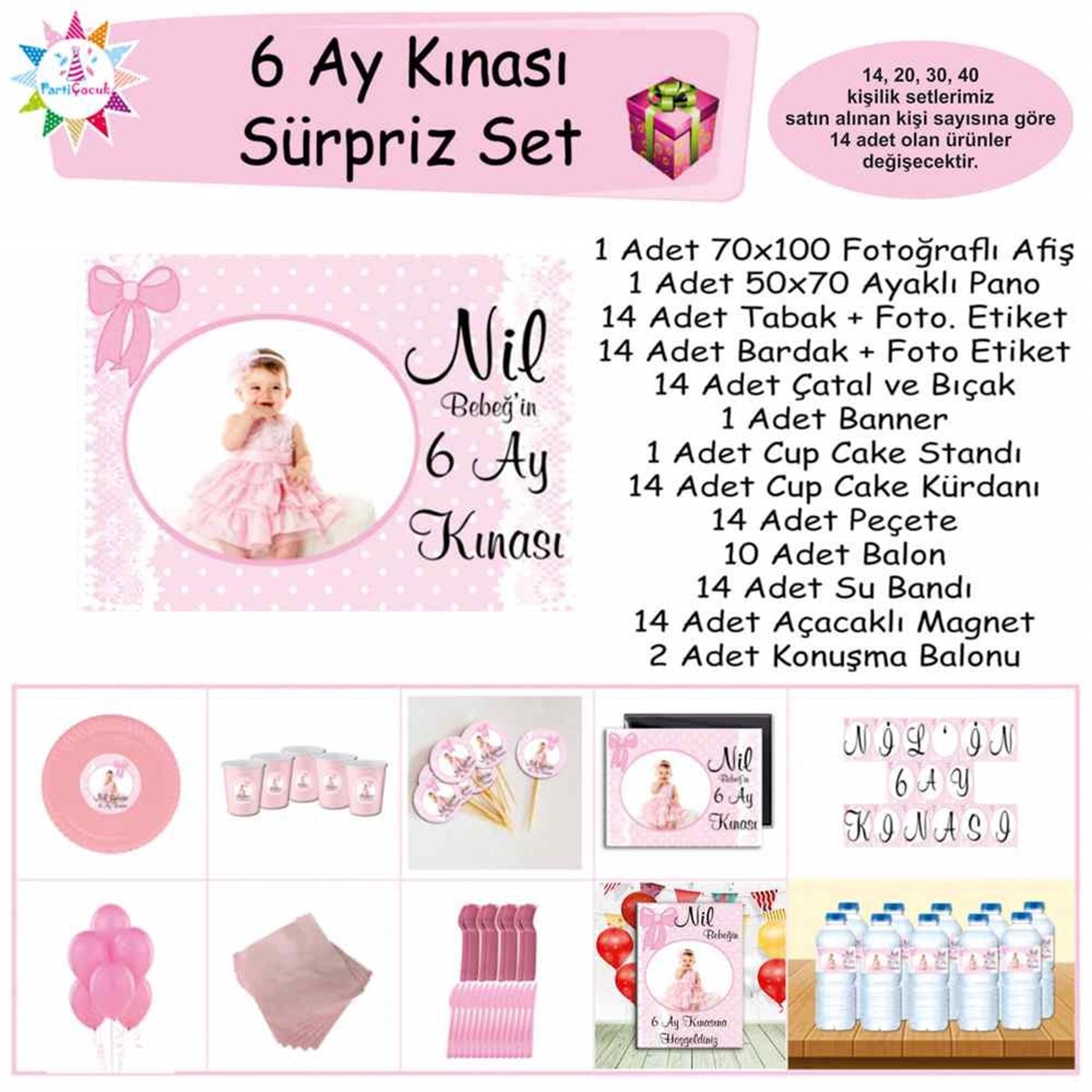 6 Ay Kınası Pembe Dantelli Sürpriz Set  