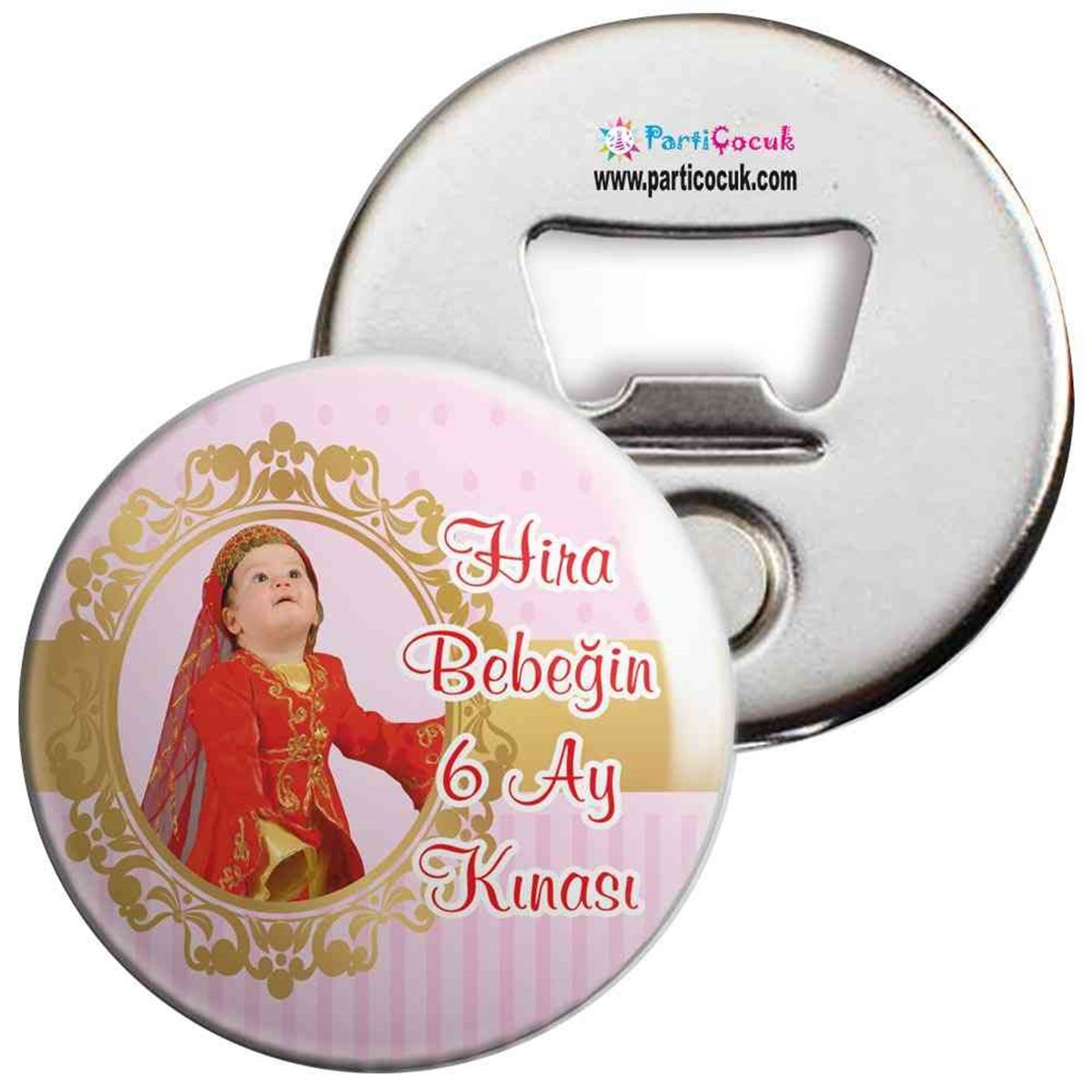 6 Ay Kınası Pembe gold konsept Açacaklı Magnet 