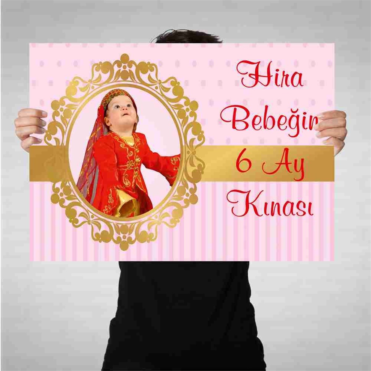 6 Ay Kınası Pembe gold konsept Afiş 
