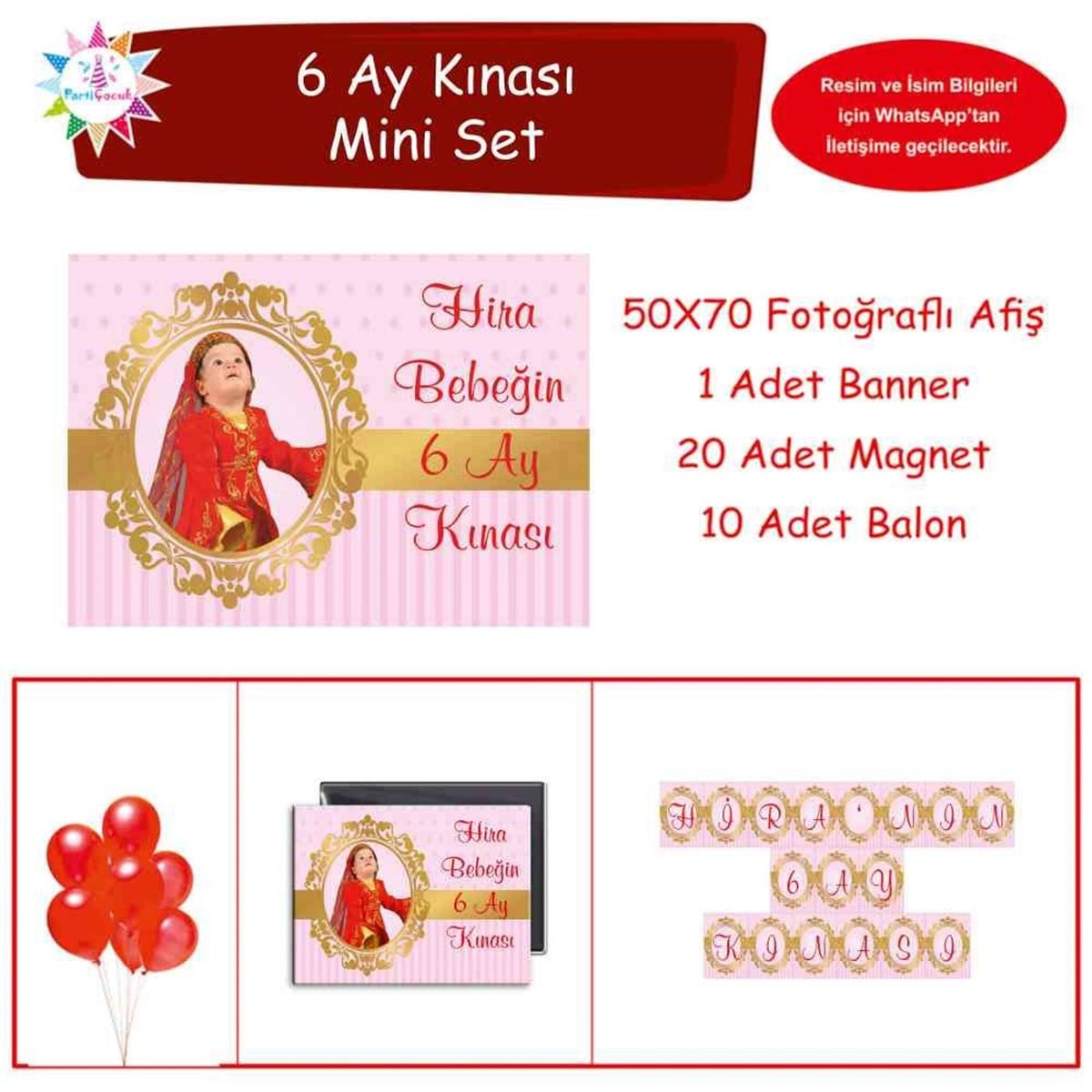 6 Ay Kınası Pembe gold konsept Mini Set 