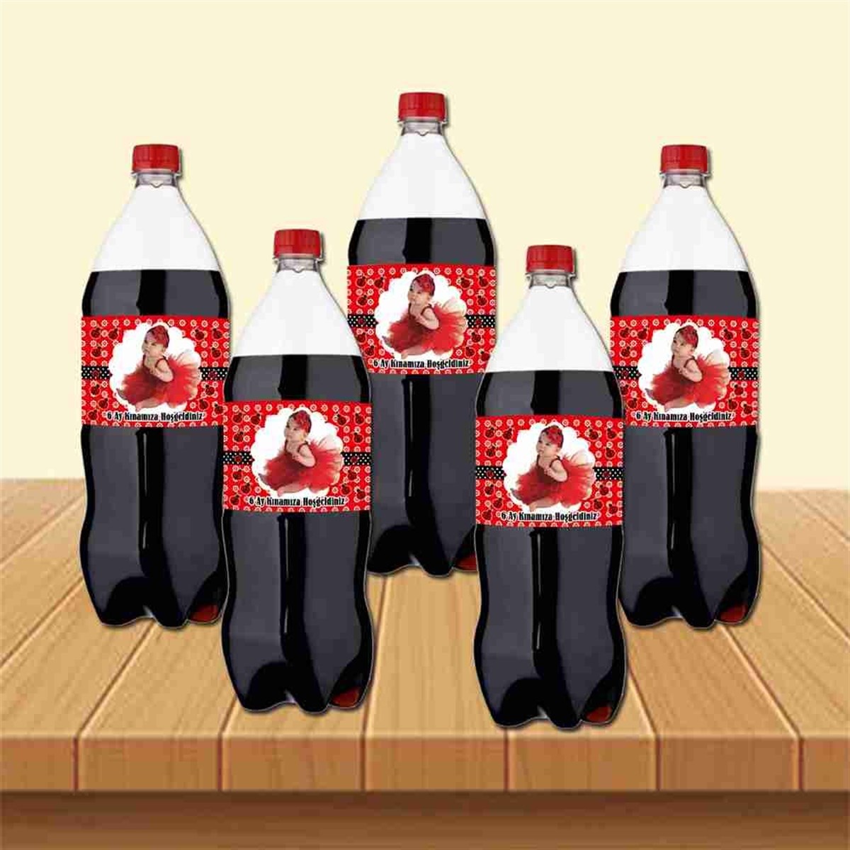 6 Ay Kınası Uğur Böceği Parti Süsü Cola Bandı Sargısı 