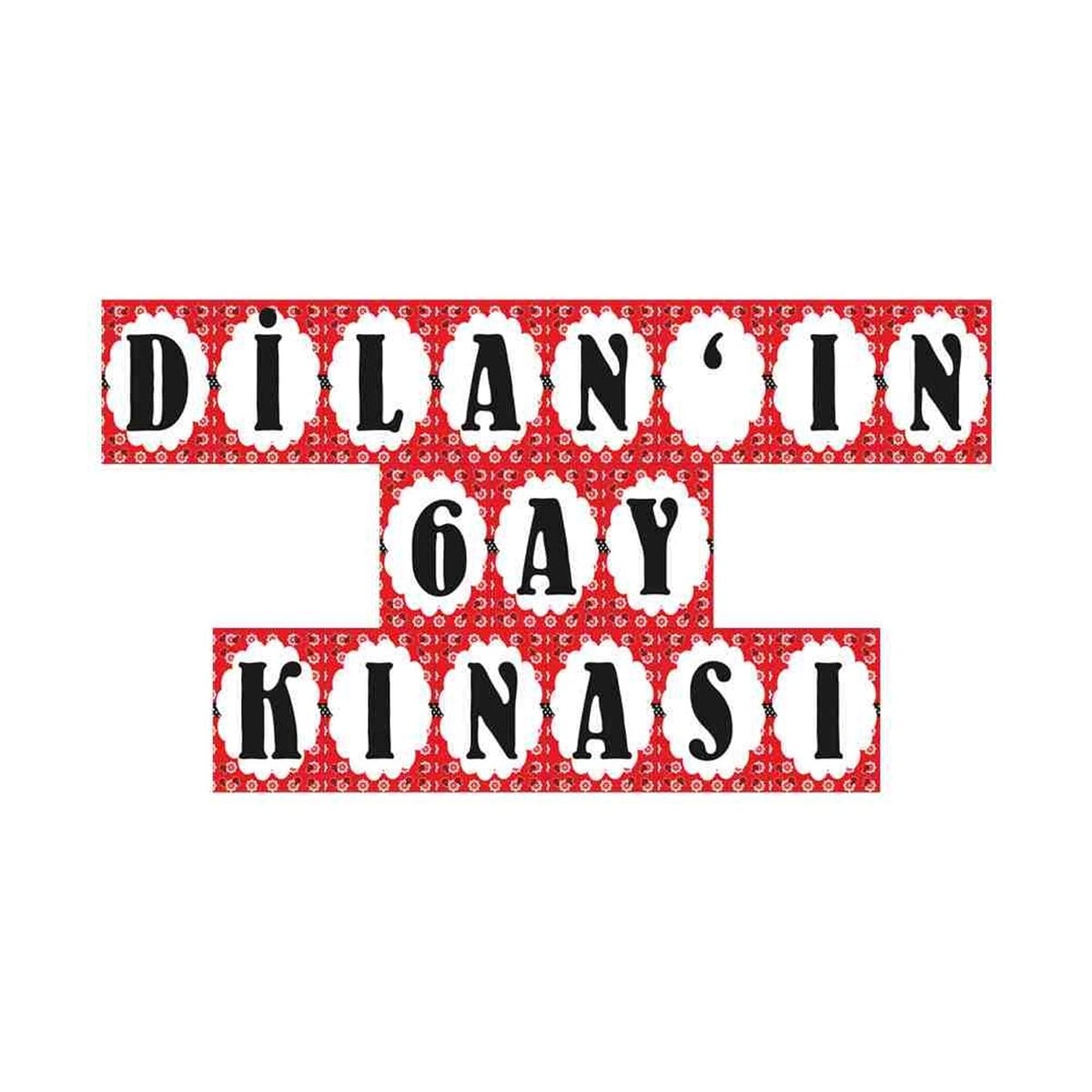 6 Ay Kınası Uğur Böceği Parti Süsü Flama Harf Banner 