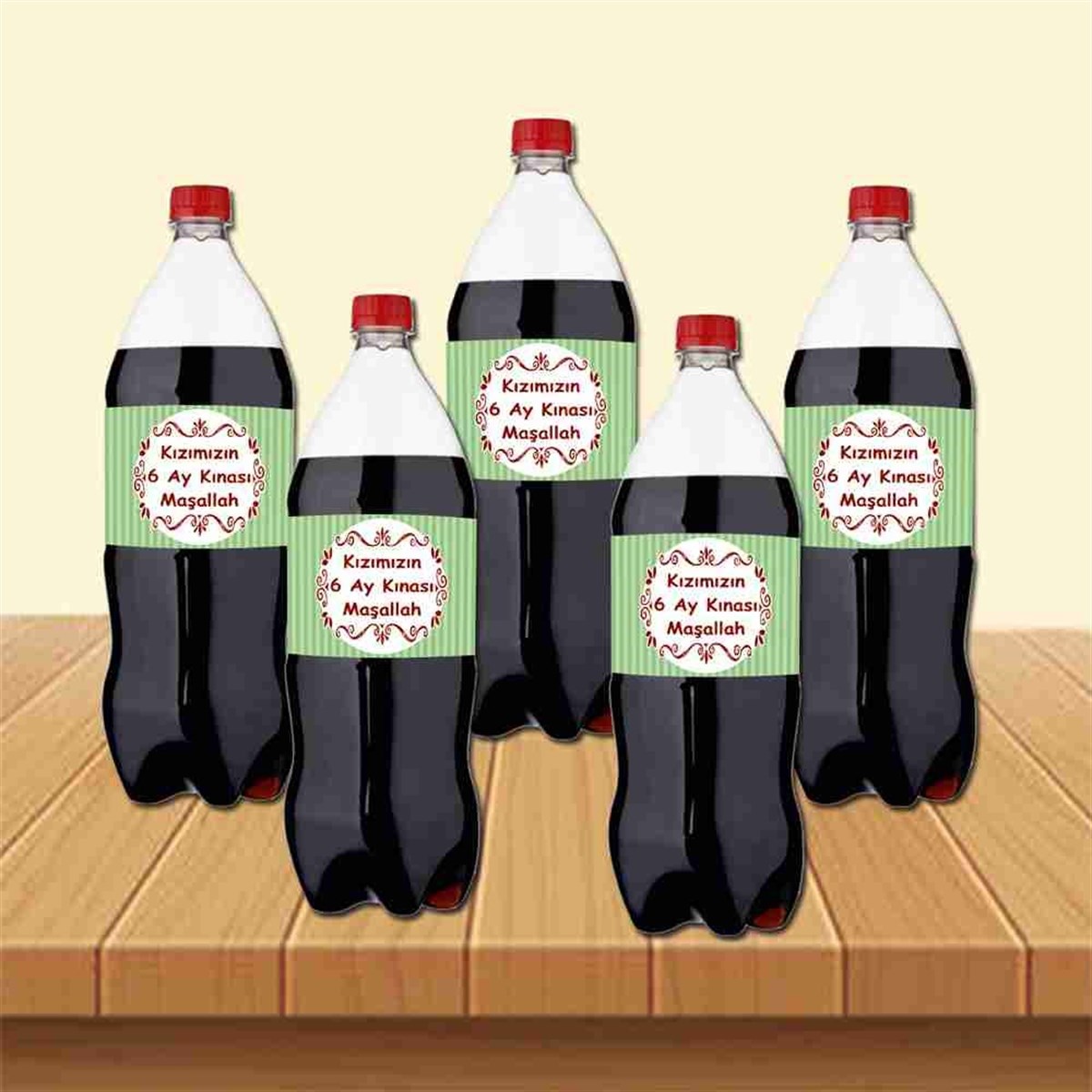 6 Ay Kınası Yeşil Çizgili Parti Cola Bandı Sargısı 