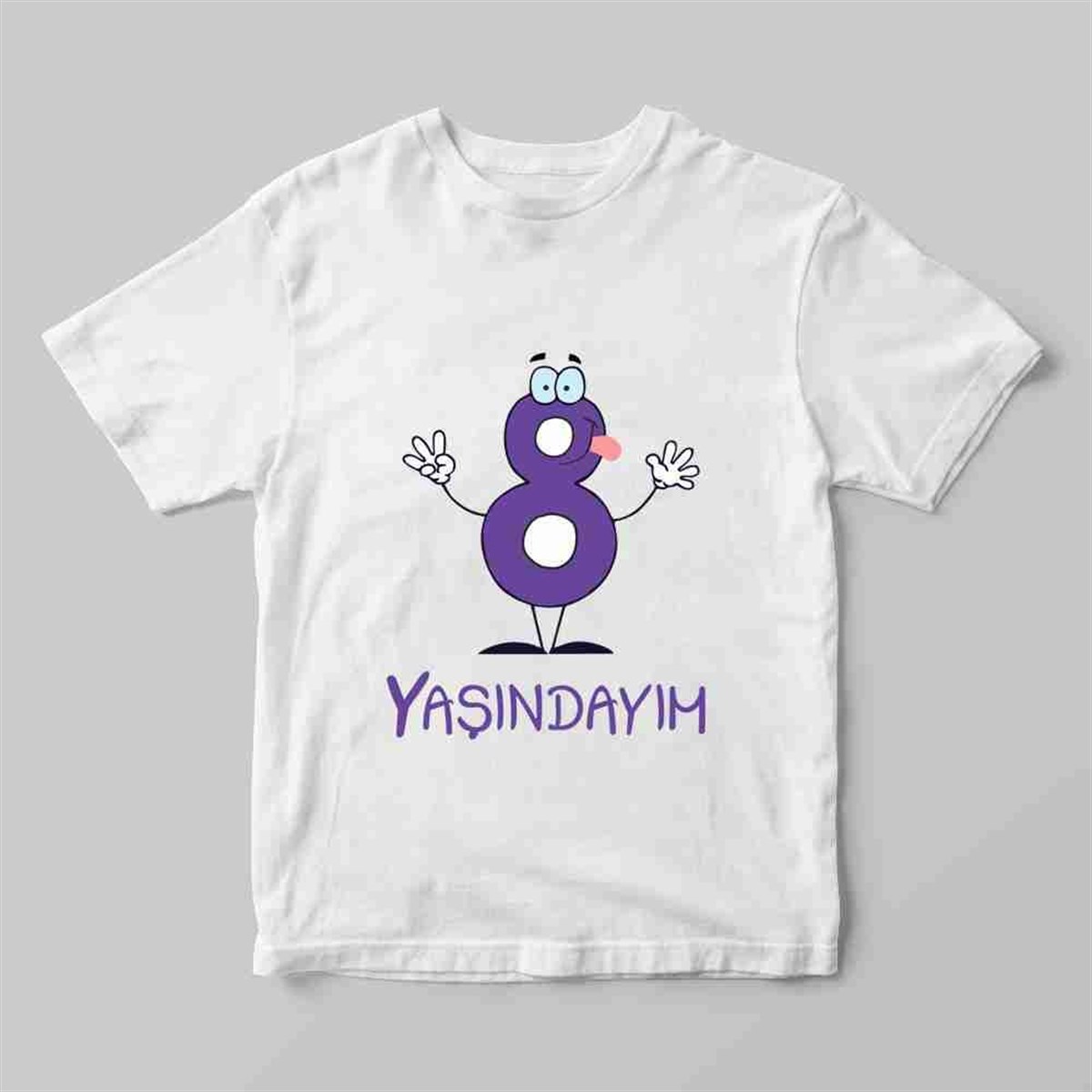 8 Yaş Temalı Tişört Baskı 