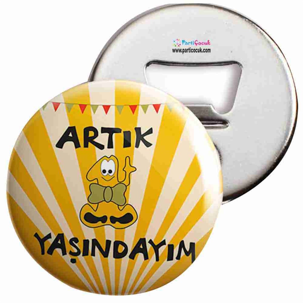Açacaklı Buzdolabı Magneti 1 Yaş Çizgili Papyon Parti Çocuk  