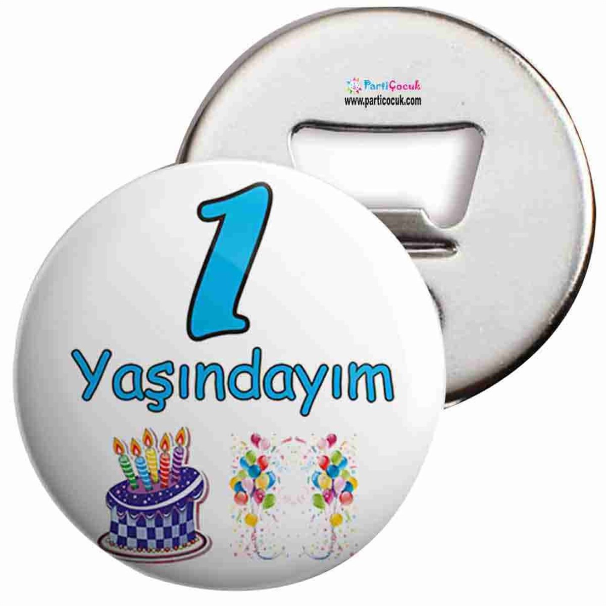 Açacaklı Buzdolabı Magneti 1 Yaş Pastalı Parti Çocuk   