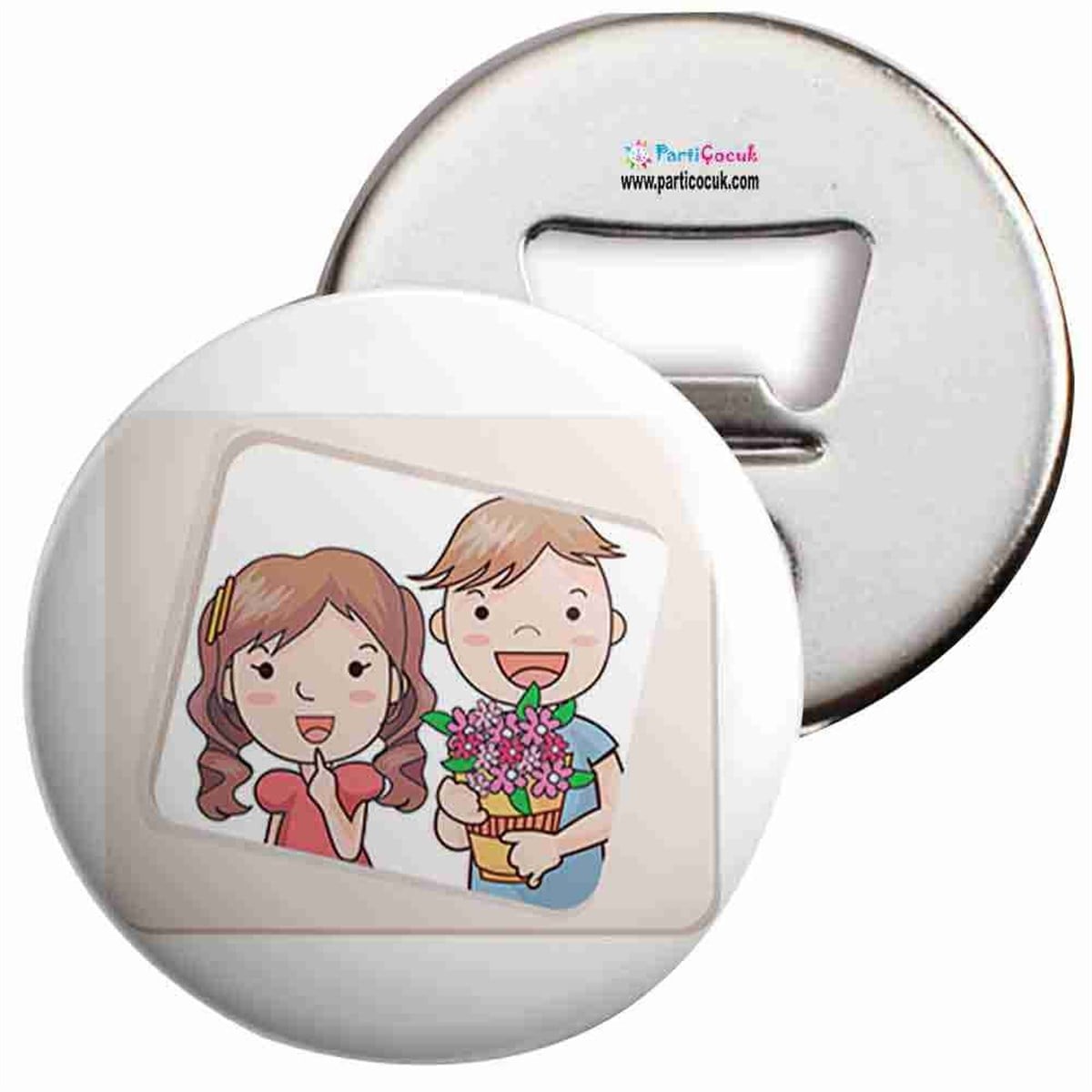 Açacaklı Buzdolabı Magneti Sevgililer Günü 3 Parti Çocuk  