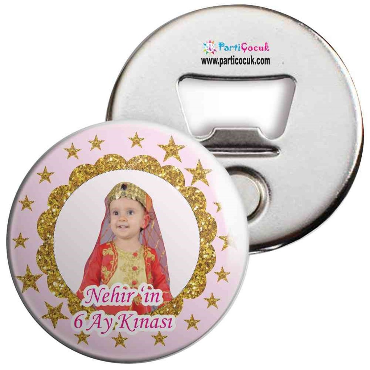 Altı Ay Kınası Gold Yıldızlı Parti Açacaklı Magnet 