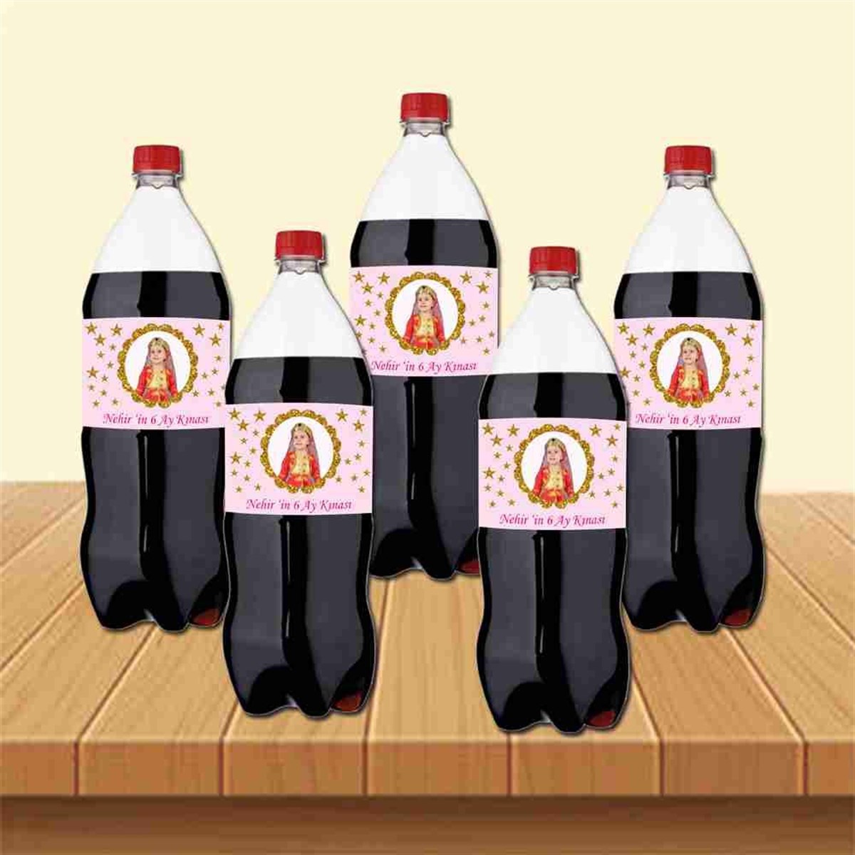 Altı Ay Kınası Gold Yıldızlı Parti Cola Bandı Sargısı 