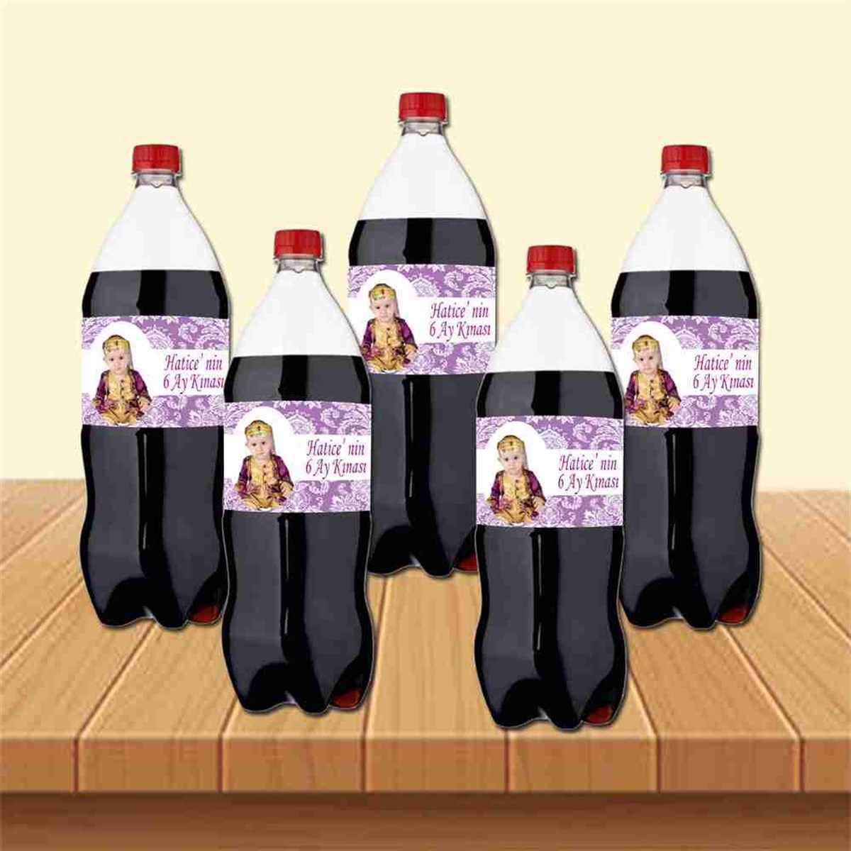 Altı Ay Kınası mor çiçek desenli Parti Cola Bandı Sargısı 