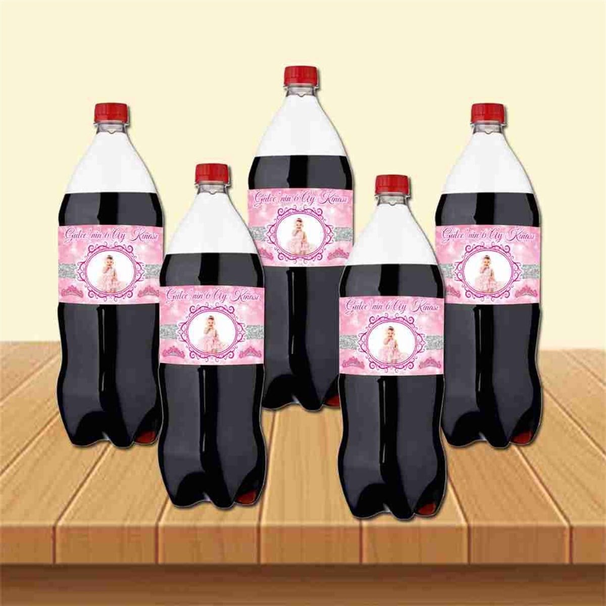 Altı Ay Kınası Pembe Taçlı Konsept Cola Bandı Sargısı 