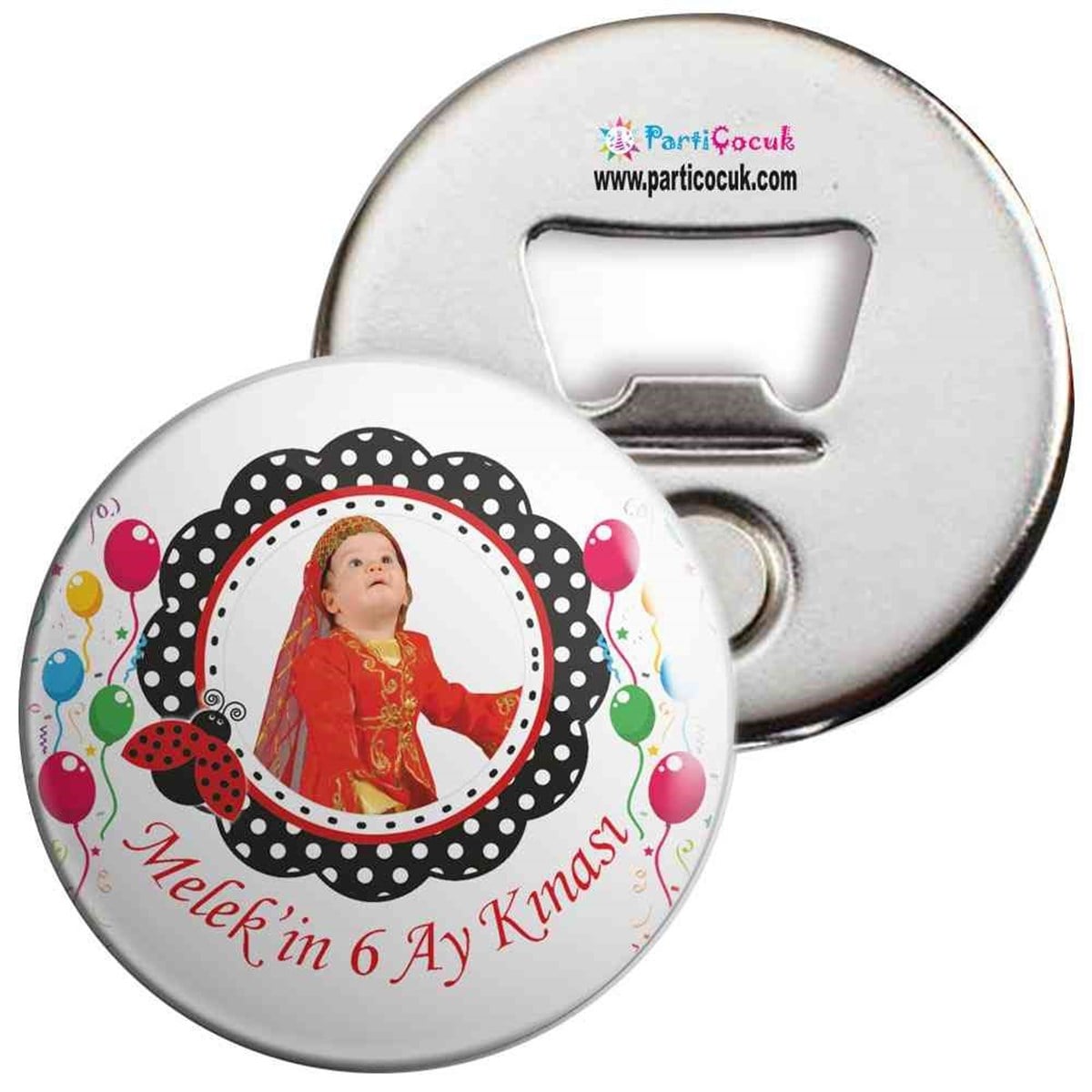 Altı Ay Kınası renkli balonlu Tema Açacaklı Magnet 
