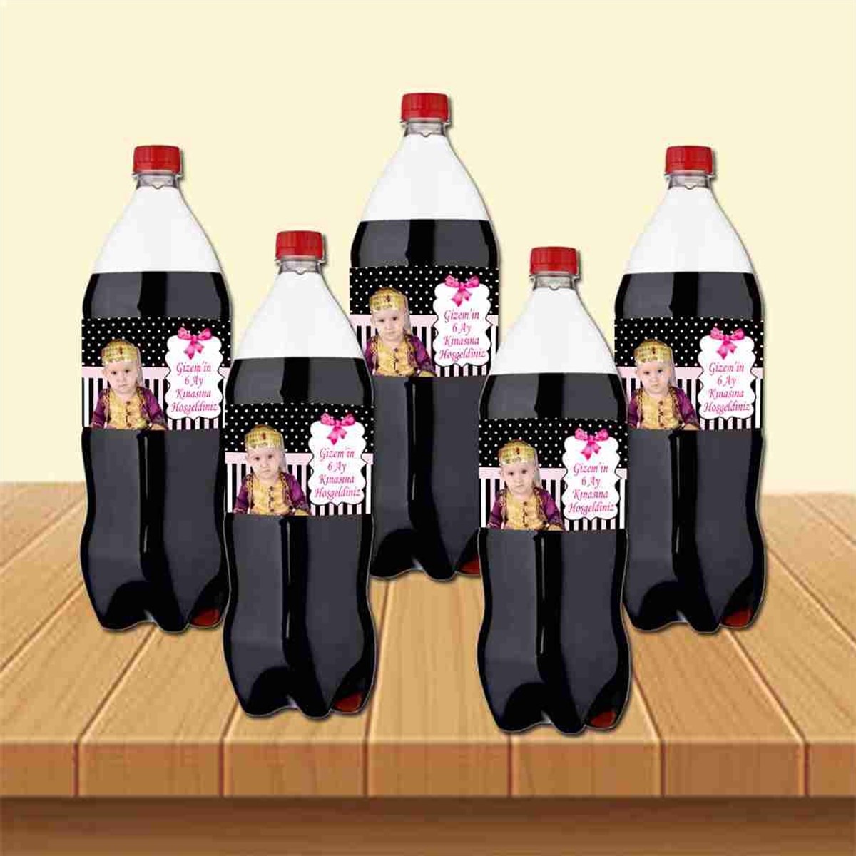Altı Ay Kınası Siyahlı Pembeli Cola Bandı Sargısı 