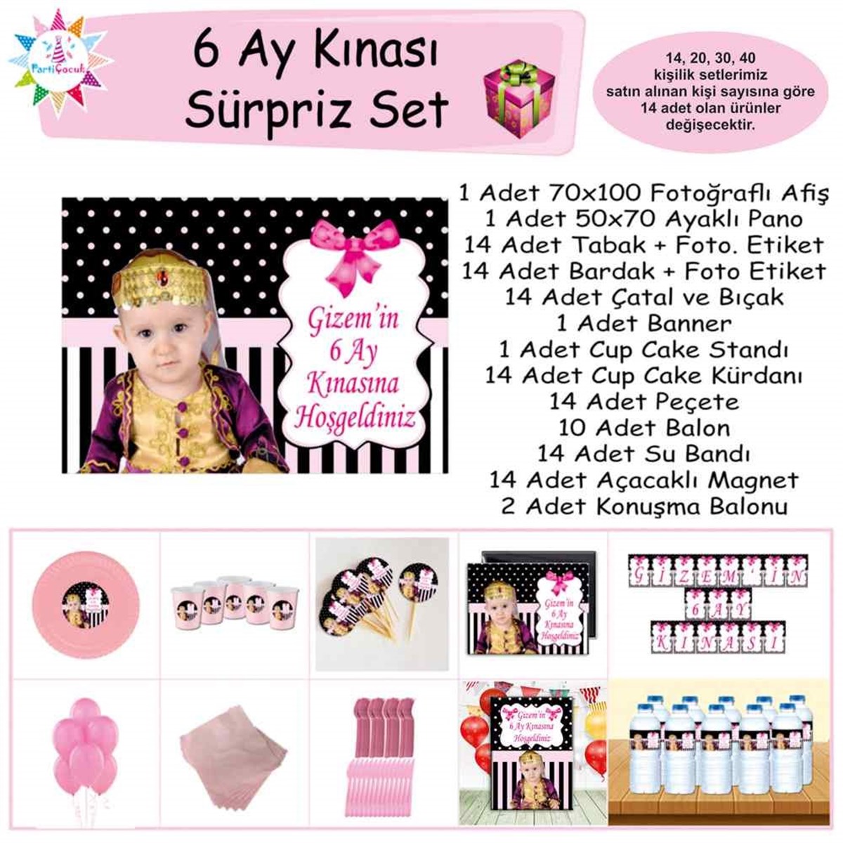 Altı Ay Kınası Siyahlı Pembeli Sürpriz Set 