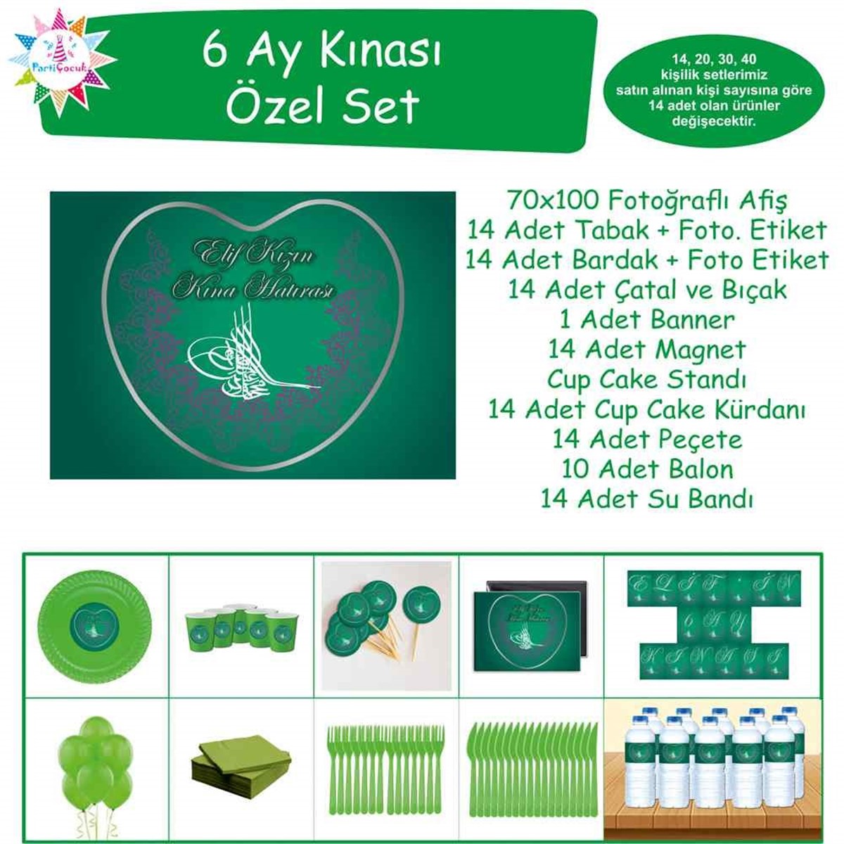 Altı Ay Kınası Tuğralı Konsept Özel Set 