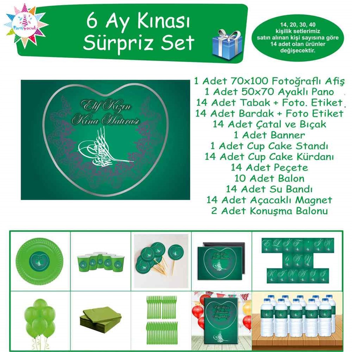 Altı Ay Kınası Tuğralı Konsept Sürpriz Set 