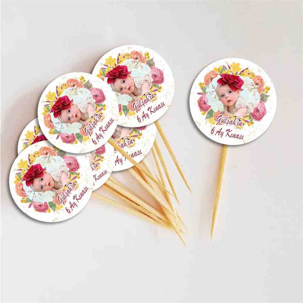 Altı Ay Kınası vintage konseptli Parti Cupcake Kurdanı 