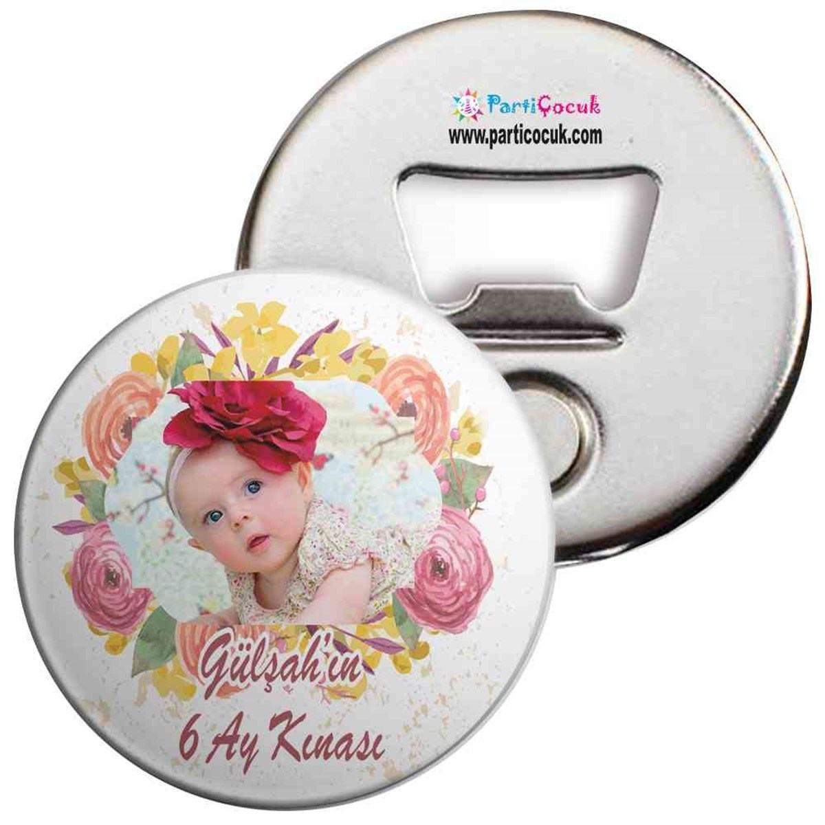 Altı Ay Kınası vintage konseptli Parti Açacaklı Magnet 