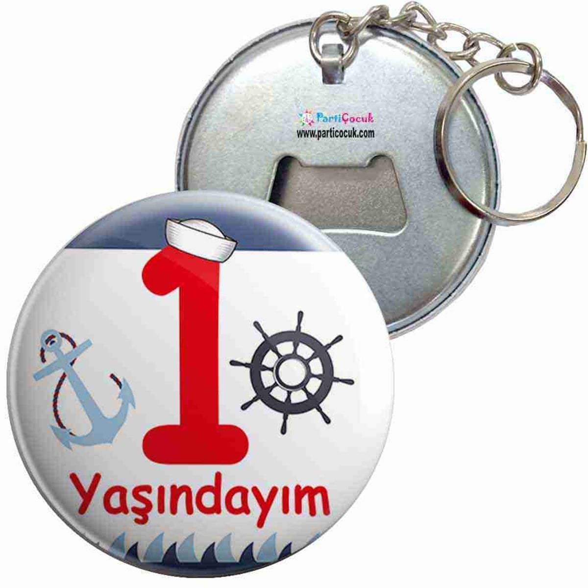 Anahtarlıklı Açacak 1 Yaş Denizci Parti Çocuk 