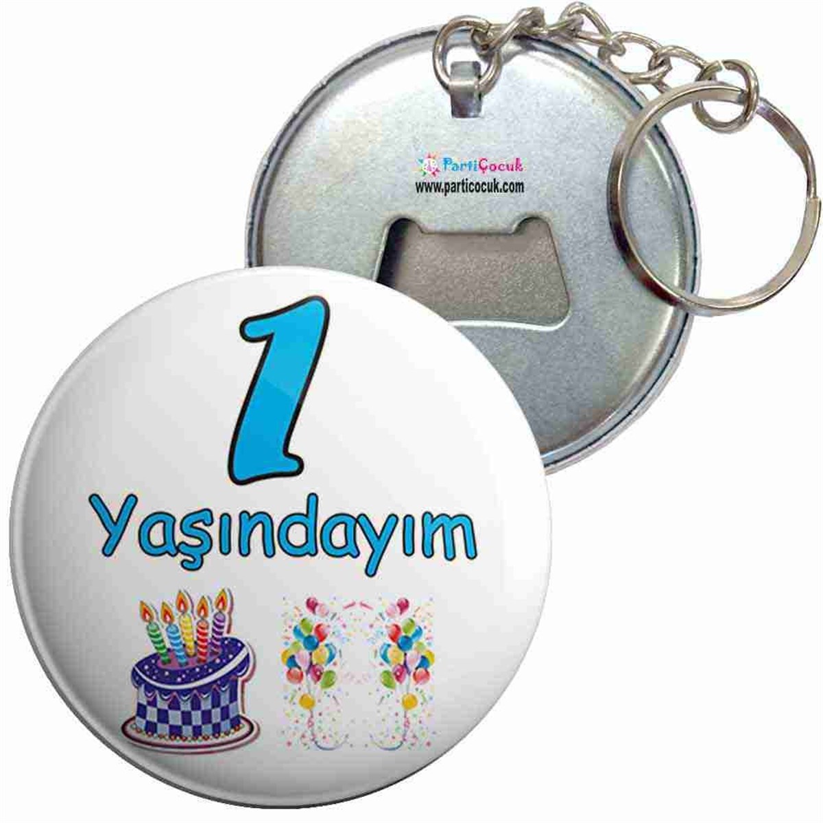 Anahtarlıklı Açacak 1 Yaş Pastalı Parti Çocuk   