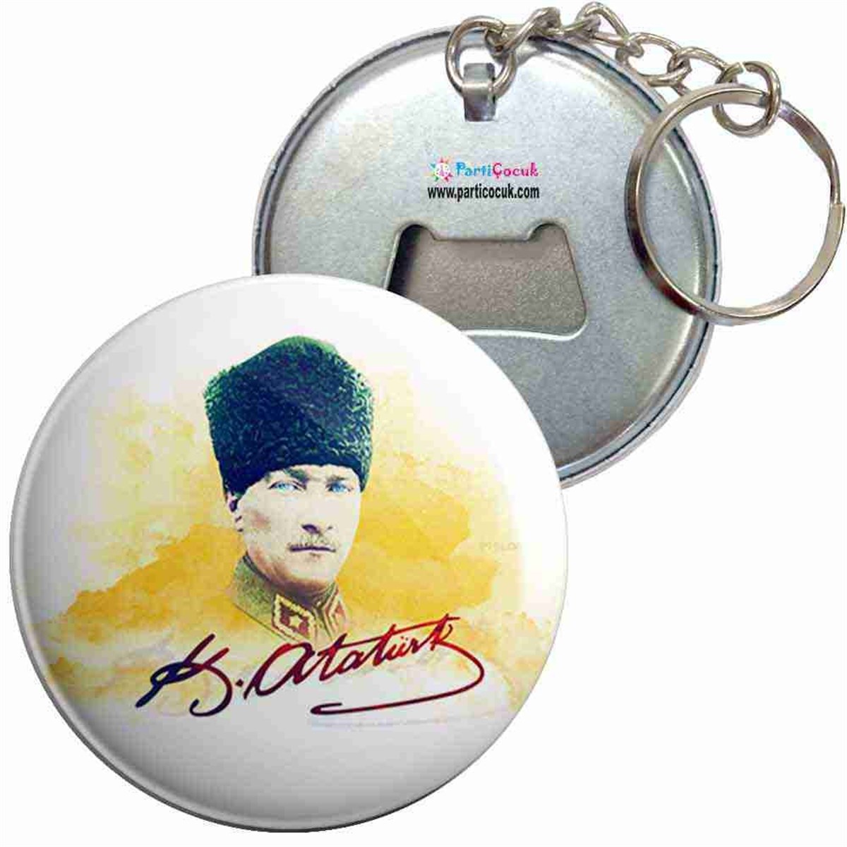 Anahtarlıklı Açacak Atatürk Resmi 14 Parti Çocuk 