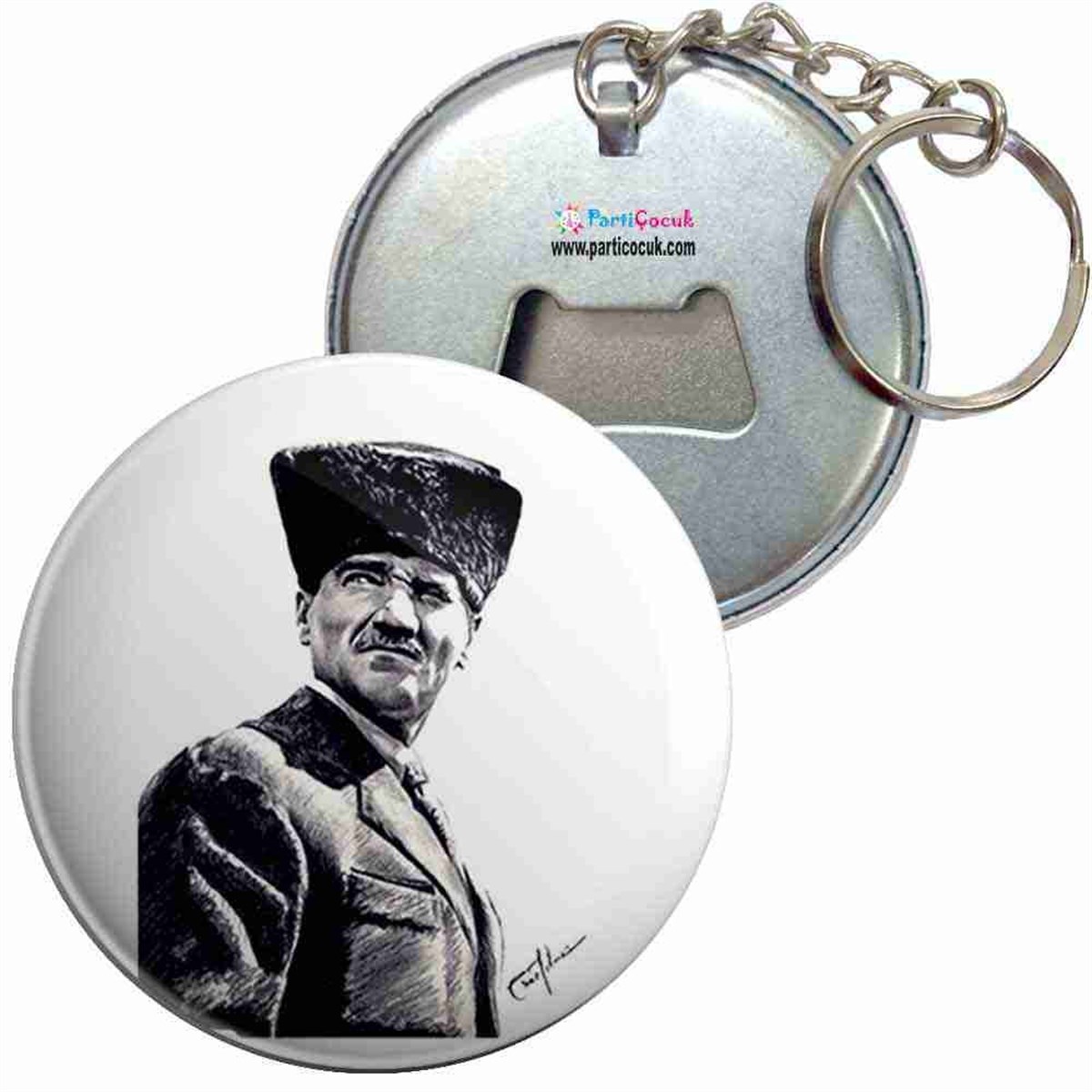 Anahtarlıklı Açacak Atatürk Resmi 15 Parti Çocuk 