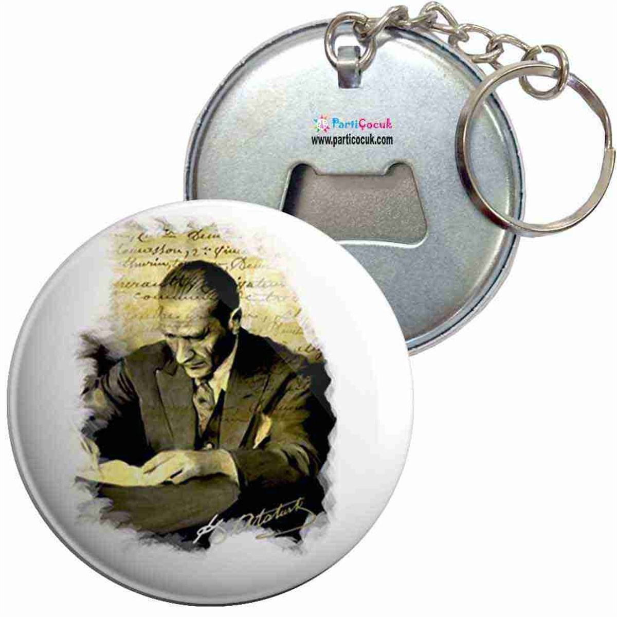 Anahtarlıklı Açacak Atatürk Resmi 17 Parti Çocuk 