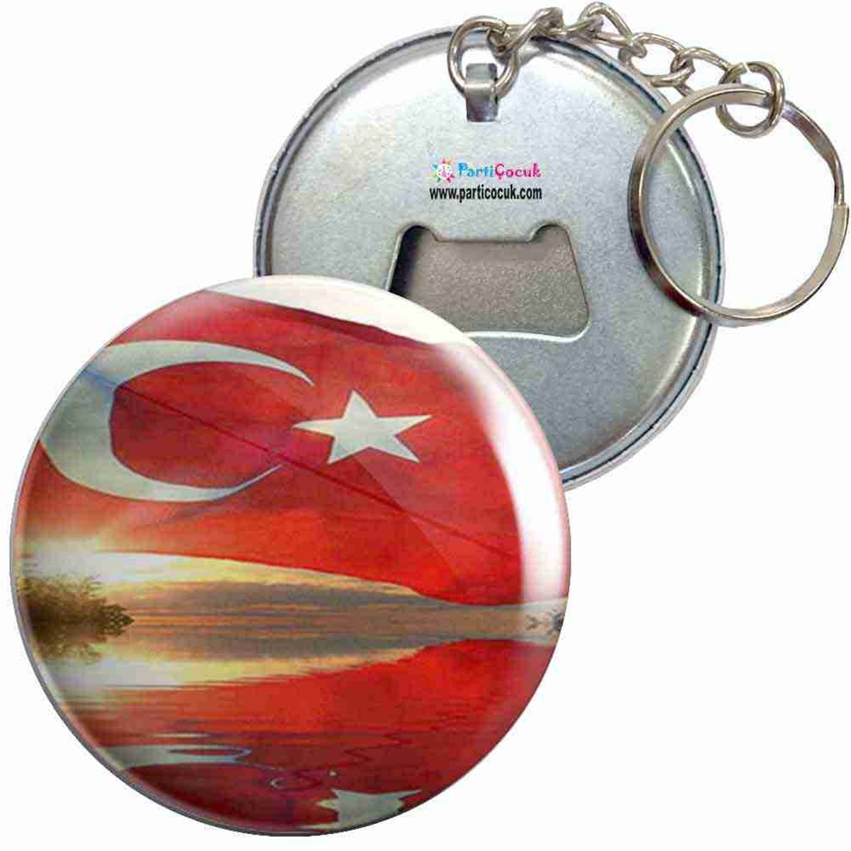 Anahtarlıklı Açacak Türk Bayrağı 10 Parti Çocuk 