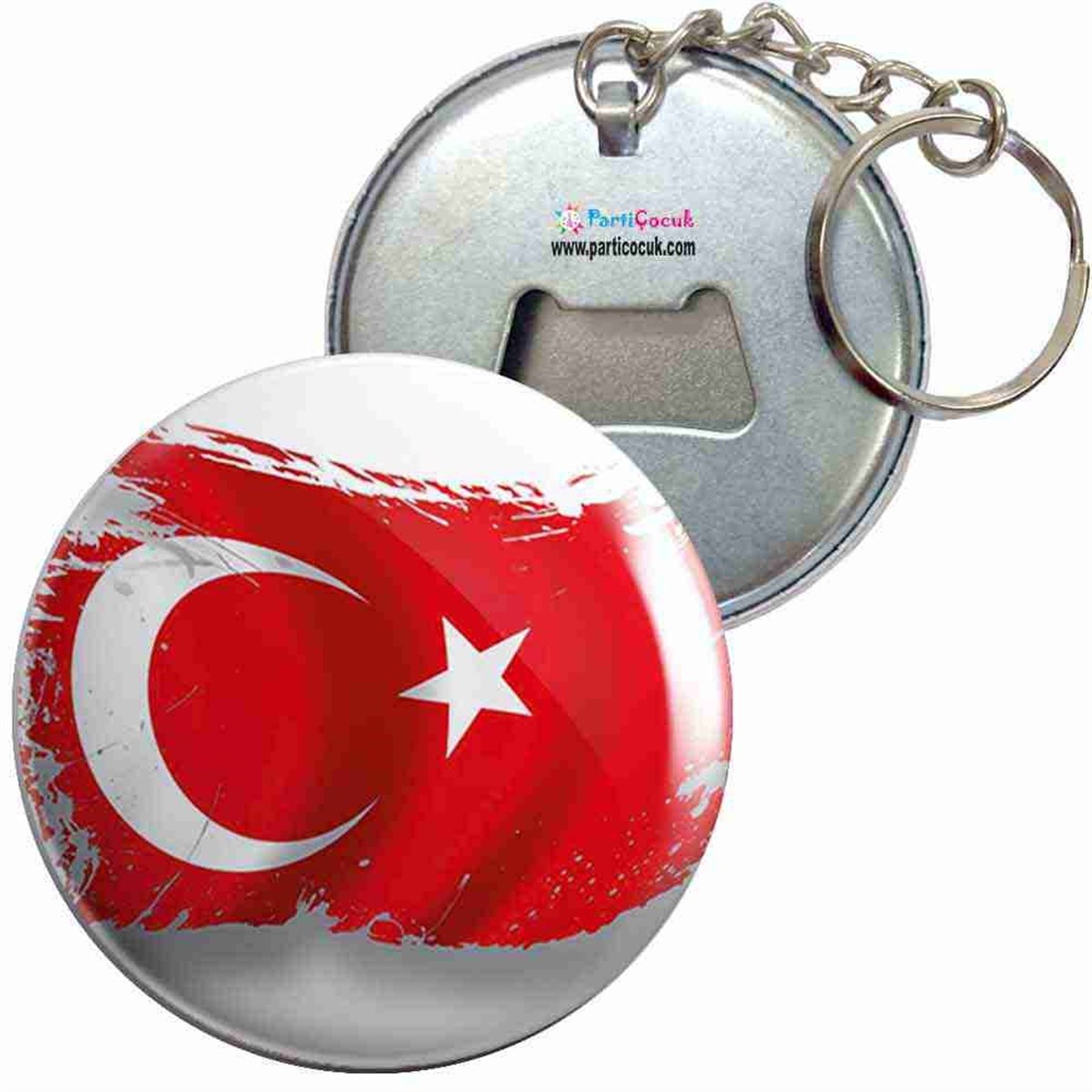 Anahtarlıklı Açacak Türk Bayrağı 12 Parti Çocuk 