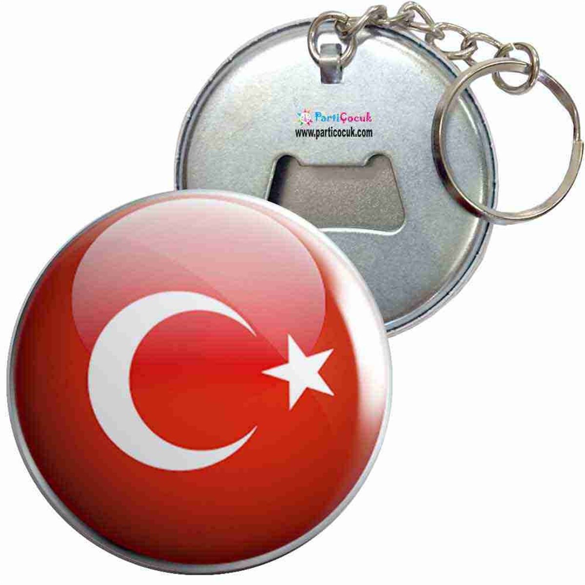 Anahtarlıklı Açacak Türk Bayrağı 15 Parti Çocuk 